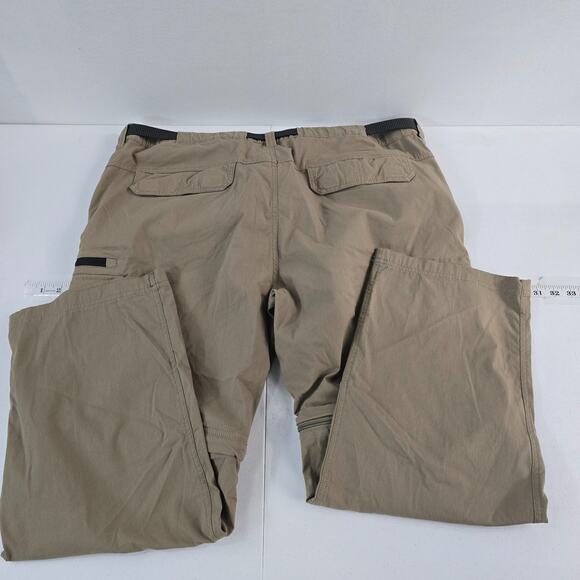 BC Clothing Men's Convertible‎ Cargo Pants Hiking Khaki Zip-Off Belted XXL x 30 - Picture 2 of 10